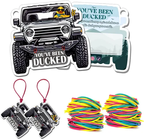 Vista 18 de You've Been Ducked - Tarjeta de juego, tarjeta de juego para Jeep o SUV, etiquetas de pato, pato de goma para etiquetas, diseño de automóvil de 4 4