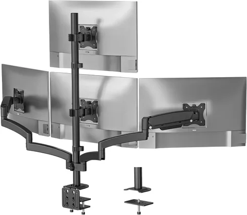 Vista 19 de WALI - Soporte de escritorio para monitor dual para pantallas de 17-32 pulgadas, brazos de monitor dual para 2 monitores, soporta hasta 19.8 lbs