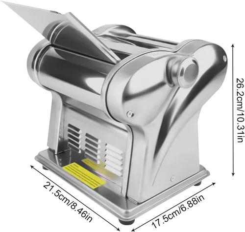 Vista 2 de Máquina eléctrica para hacer pasta de 135 W, rodillo de espagueti, máquina de prensado de fideos, rodillo de masa comercial, máquina para hacer