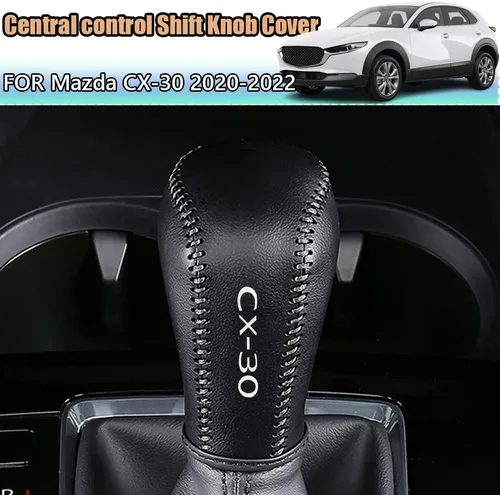 Vista 2 de Accesorios de interior personalizados para Mazda CX-30 2020 2021 2022, funda de palanca de cambios de cuero automático, botas de transmisión, funda