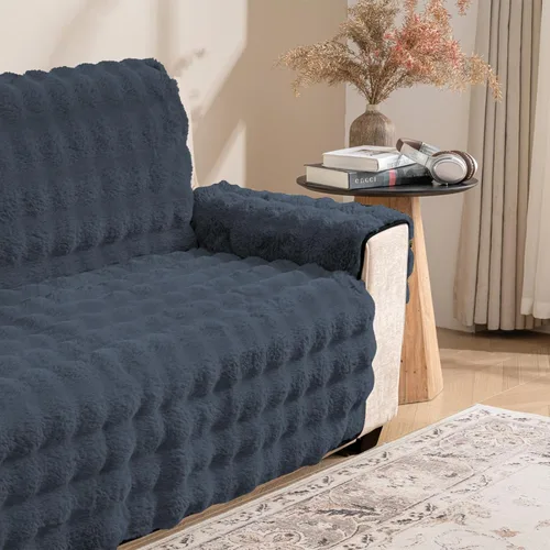 Vista 14 de Funda de felpa y mullida para sofá, de piel sintética, resistente al agua, protector antideslizante de muebles para niños, perros y gatos