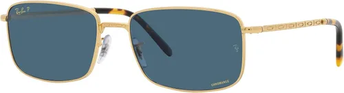 Vista 2 de Ray-Ban Gafas de sol unisex montura plateada, lentes azules, 2.362in