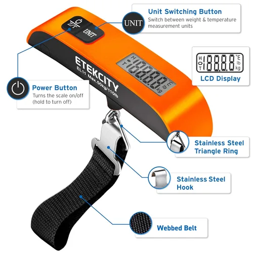 Vista 24 de Etekcity - Báscula digital de mano para equipaje