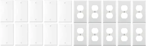 Vista 2 de RiteAV Placa de pared de salida dúplex, cubierta de toma de receptáculo, cubierta de enchufe eléctrico, tamaño estándar de 1 banda, almendra clara