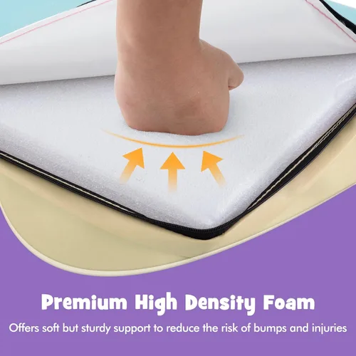 Vista 6 de Olakids Juguetes de Escalada para Niños Pequeños, 7 Piezas de Bloques de Espuma para Bebés de Interior, Juego Suave con Cuero PU, Estructura