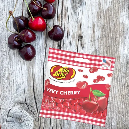 Vista 6 de Needzo Red Jelly Beans - Caramelos masticables con sabor a cereza, dulces compartibles con sabor a fruta jugosa, aperitivo para llevar, paquete de 3