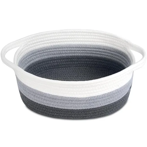 Vista 9 de ABenkle Cesta Pequeña con Asas - Contenedor de Almacenamiento Tejido de Cuerda Decorativo Duradero Cubo Organizador de Estante, Cesta de Regalo