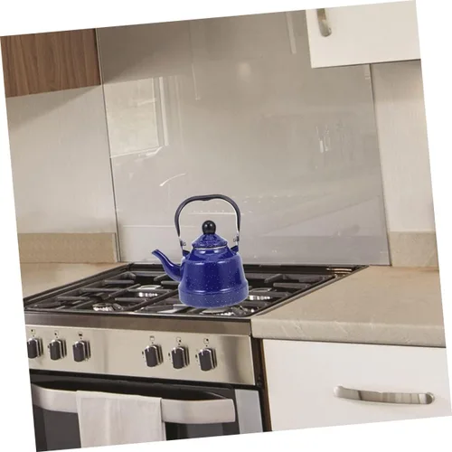 Vista 2 de Tetera esmaltada vintage estilo retro para estufa, tetera esmaltada para el hogar y mango táctil para té suelto