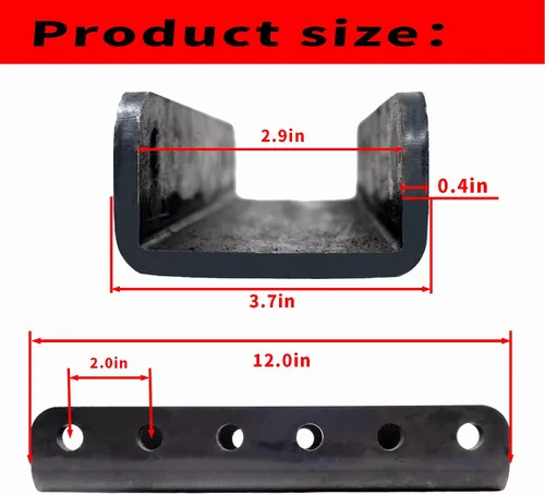 Vista 3 de Acoplador de Remolque Adaptador de Canal Vertical Compatible con Remolque de Bastidor en A de 50 Grados Componentes de 14000 LBS Solamente Base