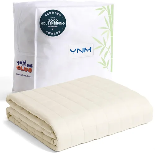 Vista 20 de YnM Manta con peso refrescante para adultos, manta pesada de 10 libras para una persona de 90 libras, perfecta para personas que duermen con calor