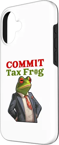 Vista 2 de Funda para iPhone 16 Commit Tax Frog Funny Fraud Meme Case