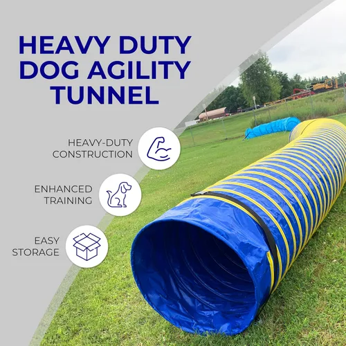 Vista 2 de ActiveDogs - Equipo de entrenamiento de agilidad para perros – Túnel de competencia resistente de 12 pies con paso de 4 pulgadas para perros al aire