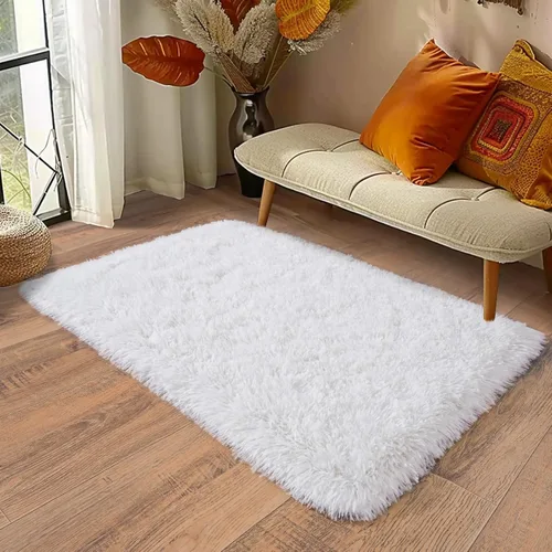 Vista 8 de Alfombras lanudas para dormitorio, sala de estar, dormitorio universitario, habitación de niños, decoración, alfombra suave y moderna