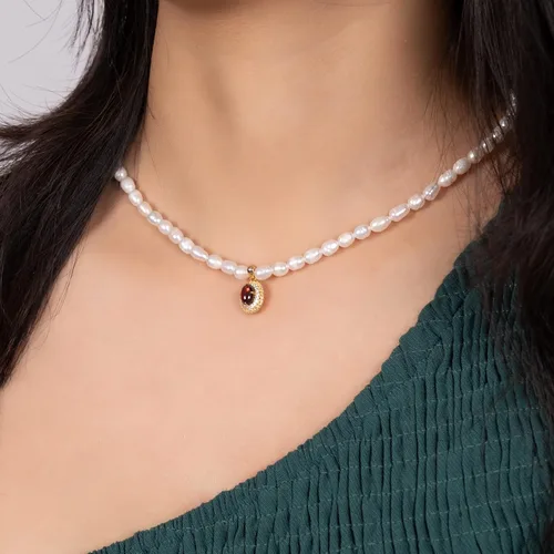 Vista 4 de 2023 New 925 Sterling Silver Dainty Freshwater Cultured Pearl Choker Necklace White Genuine Real Pearl Charm Necklaces Jewelry Gifts for Her