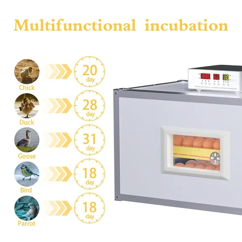 Vista 9 de Incubadora de huevos, incubadora de huevos de granja con giro automático de huevos y control de humedad, máquina industrial de crianza de pollo