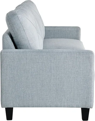 Vista 4 de Serta Lindbergh Sofá de transición moderno de 70.5 pulgadas, cojín de respaldo copetudo, brazos cuadrados, patas de madera maciza, Dream Coil