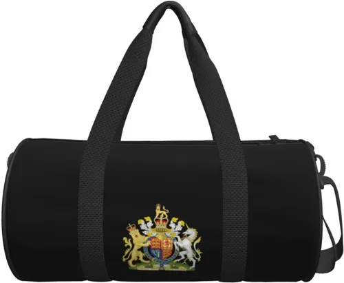 Vista 5 de Reino Unido Inglaterra Escudo de Armas Real Reino Unido Equipaje de viaje Bolsa de lona plegable Deportes Rolling Bolsa de lona plegable, Negro