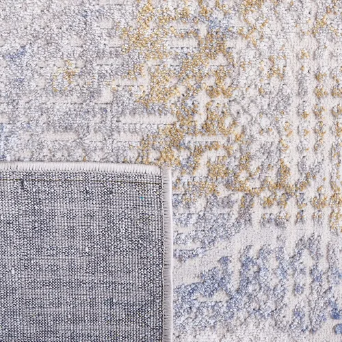 Vista 8 de SAFAVIEH Palma Collection - Alfombra de pasillo, 2 pies 2 pulgadas x 9 pies, color beige y azul, diseño geométrico, ideal para zonas de alto tráfico