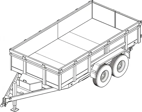 Vista 3 de Johnson Trailer Parts Planes de remolque volquete de 7' x 14' Planos de remolque DT714-14J