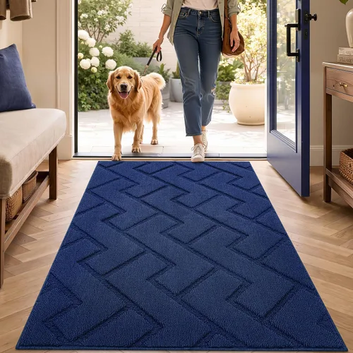 Vista 82 de hicorfe Tapete para puerta delantera para entrada exterior, 20 x 31.5 pulgadas, absorbente, resistente a la suciedad, tapetes de bienvenida