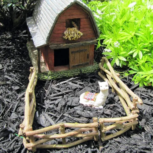 Vista 5 de Valla de madera en miniatura Mini iFairy Gnome Garden Dollhouse Landscape Decor Accesorio