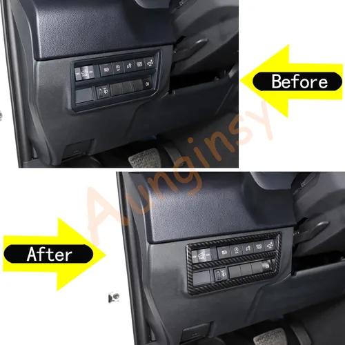 Vista 5 de Aunginsy Botón de interruptor de faros para coche, con cubierta de marco y embellecedor, compatible con Toyota Tundra/Sequoia 2022-2023 - Accesorios