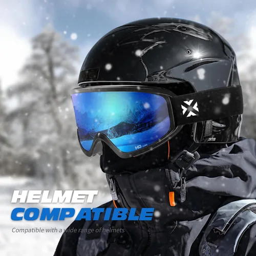 Vista 2 de MAXJULI Ski Goggles Snow Snowboard Goggles for Men Women Anti-Fog HD Lens M7