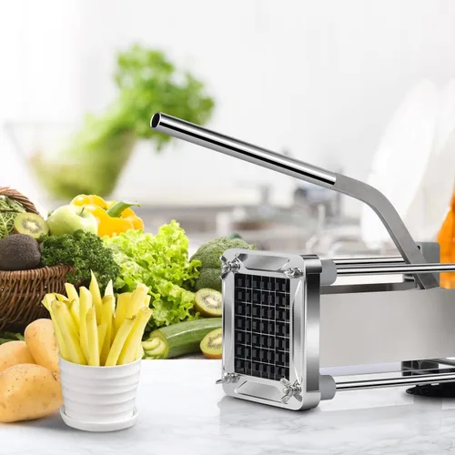 Vista 7 de Cortador de papas fritas, Sopito - Cortador profesional de papas de acero inoxidable con hoja de 1/2 pulgada, ideal para papas, zanahorias y pepinos