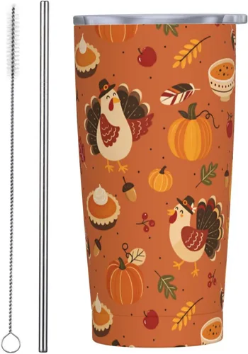 Vista 9 de Vaso de acero inoxidable aislado de 20 onzas con tapas y pajitas de acero inoxidable de doble pared aislada al vacío, taza de café de viaje, tapa a