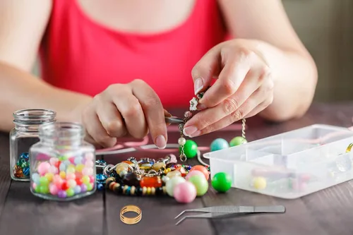Vista 7 de Cadenas de 15 metros de acero inoxidable para hacer joyas, Anezus Cadena de joyería a granel, Cadenas metálicas pequeñas con 100 anillos de salto
