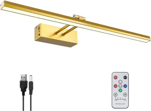 Vista 21 de FUNCHDAY Luz para Cuadros, Luces de Arte a Batería para Pared, Luz Inalámbrica con Control Remoto para Pinturas con Temporizador y Regulable