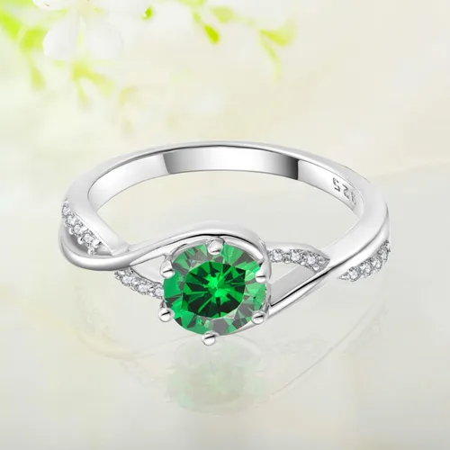 Vista 3 de CARICY Infinity Promise - Anillo de plata de ley 925 con circonita cúbica para mujer, anillos de compromiso, boda