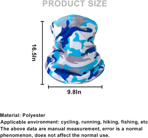 Vista 4 de Paquete de 6 polainas para el cuello, bufanda, cubrebocas, bandanas, protección solar, ciclismo, correr
