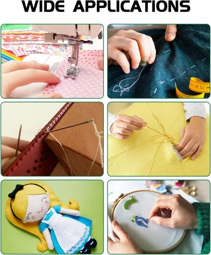 Vista 6 de 1000 metros de hilo para tapicería FIVEIZERO extra fuerte, hilo de nailon negro para denim, cuero, manualidades, máquina, bricolaje y hogar