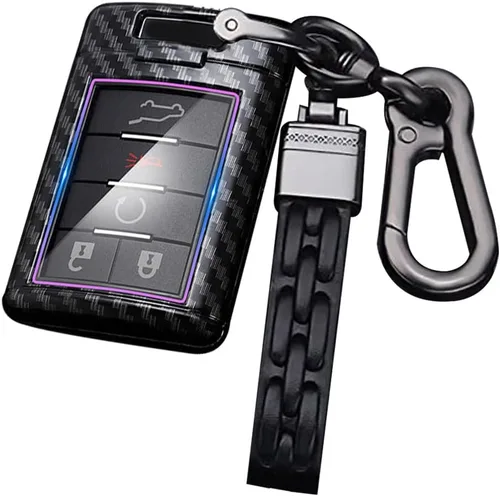 Vista 10 de ontto Funda para llavero Cadillac para Chevrolet C7, Corvette, protección completa, funda de llave de automóvil ABS para SRX DTS STS XTS CTS Negro