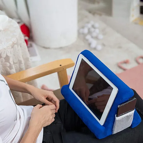 Vista 3 de Fourd Cojín de espuma para portátil y soporte para tableta, reposabrazos multifuncional con bolsa para iPad (Negro)
