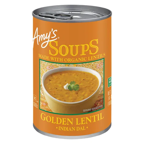 Vista 24 de Amy’s - Sopa vegana ligera en sodio con lentejas y verduras, sin gluten, hecha con verduras orgánicas, sopa enlatada, 14.5 oz (paquete de 12)