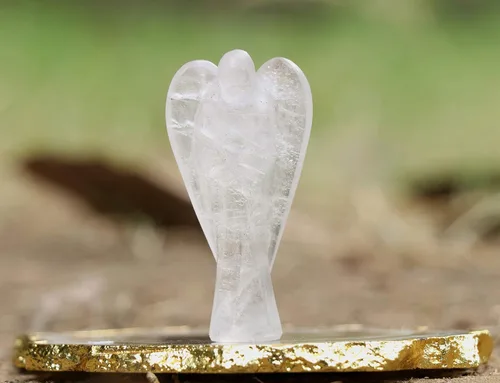 Vista 24 de Crocon Figura curativa de ángel de bolsillo de siete chakras, cristales de ángel de la guarda tallados a mano para energía positiva, mini estatua