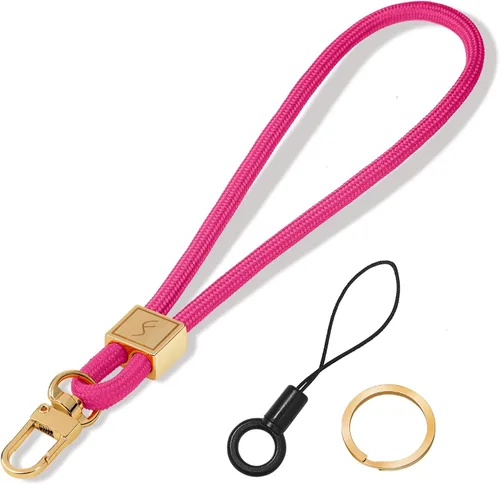 Vista 16 de Fishent Cordón para llavero, bonito soporte para llavero, cordón de muñeca tejido mejorado para llaves, correa de muñeca llavero para mujeres