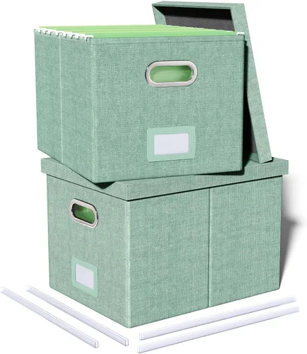 Vista 12 de Oterri Organizador de Archivos, Caja de Archivos, Gabinete de Archivos para Almacenamiento de Carpetas de Archivos Tamaño Carta, Organizador