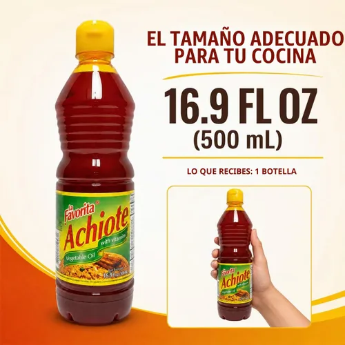Vista 5 de LA FAVORITA Aceite vegetal con ANNATO 16.9 onzas