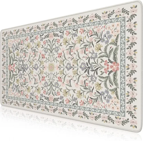 Vista 20 de iCasso Alfombrilla de mouse estética pequeña con diseño floral, mini alfombrilla de mouse portátil rosa, antideslizante y cómoda, de tela para mouse