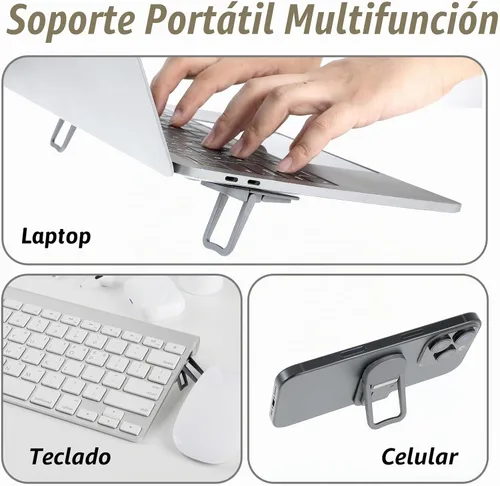 Vista 7 de Bewudy Elevador de teclado portátil de 2 piezas, elevador plegable