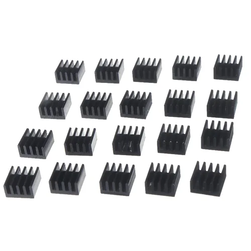 Vista 2 de Disipador de calor de aluminio negro con cinta adhesiva conductora térmica, enfriador de disipador de calor de 9 × 9 × 0.197 in para enfriar