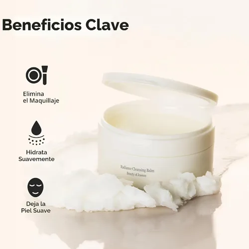 Vista 4 de Beauty of Joseon Radiance - Bálsamo limpiador de maquillaje, protector solar, limpiador de poros para pieles sensibles al acné. Cuidado de la piel