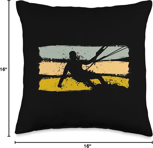 Vista 4 de Kitesurfing Trainier Gift Kite Equipment Kiteboarding Kite Board Kitesurf - Cojín de 16.0 x 16.0 in, multicolor