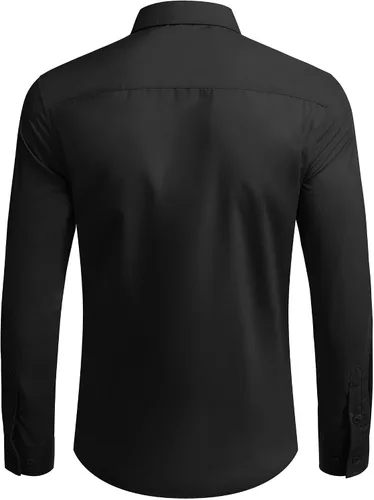 Vista 8 de COOFANDY Camisas de vestir para hombre, camisas de manga larga con botones, camisa formal de negocios