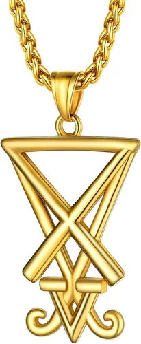 Vista 20 de PROSTEEL Inverted Cross/Leviathan Cross Pendant Necklace for Men Women Negro