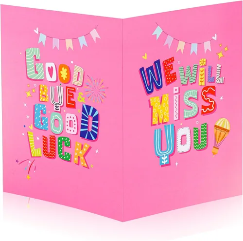 Vista 7 de NQEUEPN Tarjeta de felicitación grande de despedida, 11 x 17.3 pulgadas, tarjeta de buena suerte, tarjeta de regalo de despedida grande con sobre