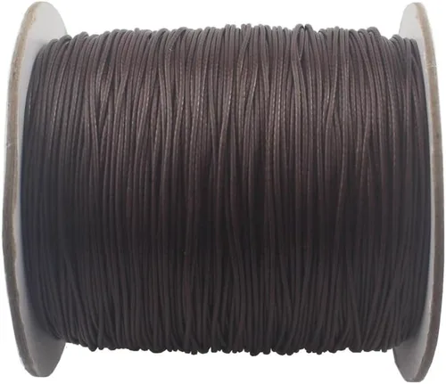Vista 14 de Cordón de poliéster encerado para hacer joyas, cuerda encerada con carrete para hilo de manualidades (negro, 0.020 in (150 yardas))